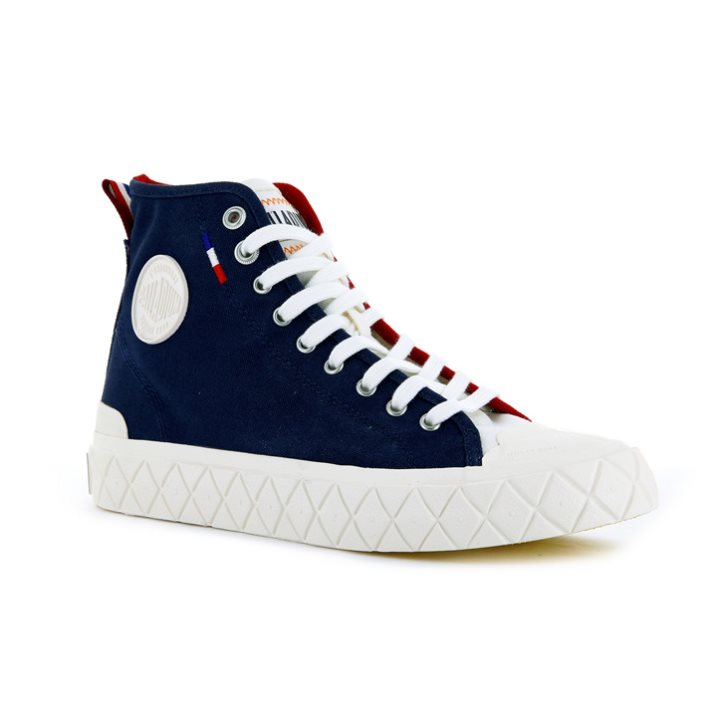 Pánské Tenisky Palladium Palla Ace Platene High Tops Tmavě Blankyt Červené | CZ DQW-42R